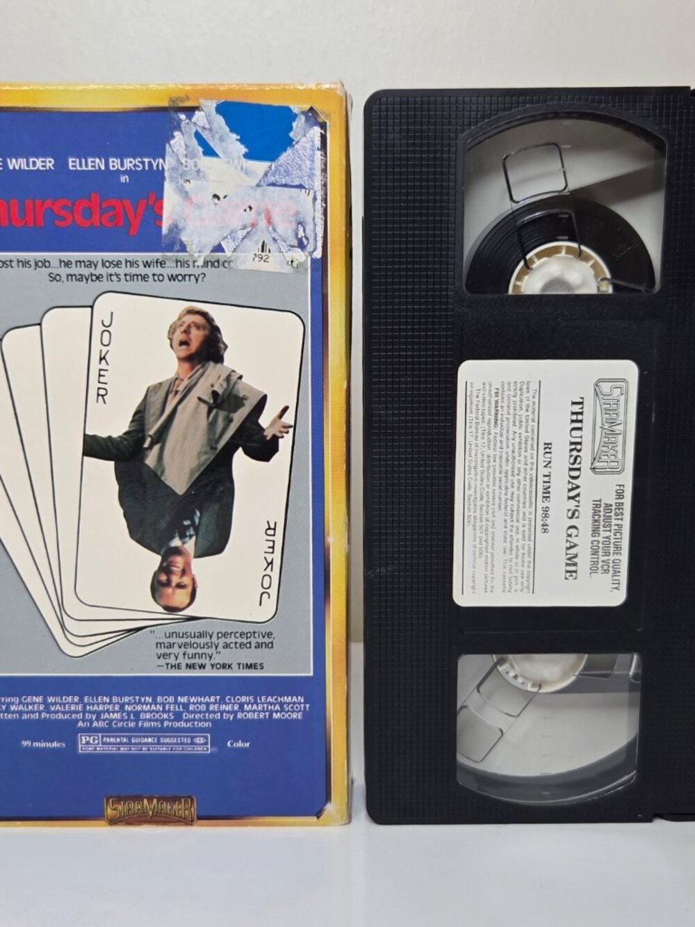 Thursday's Game (1974) VHS Gene Wilder, Ellen Burstyn, Bob Newhart Comedy Drama